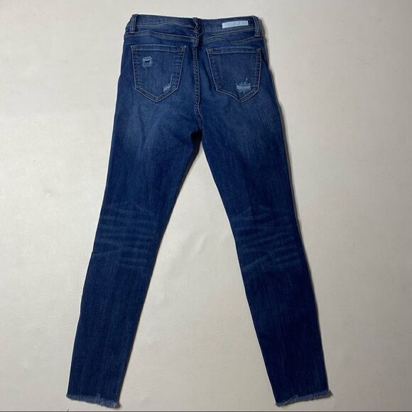 Cello | Factory Distressed Denim High Rise Skinny Raw Hem Skinny Jeans - Picture 4 of 4